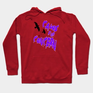 Halloween Ravens Caws For Concern Fun Pun Purple Quote 2 Hoodie